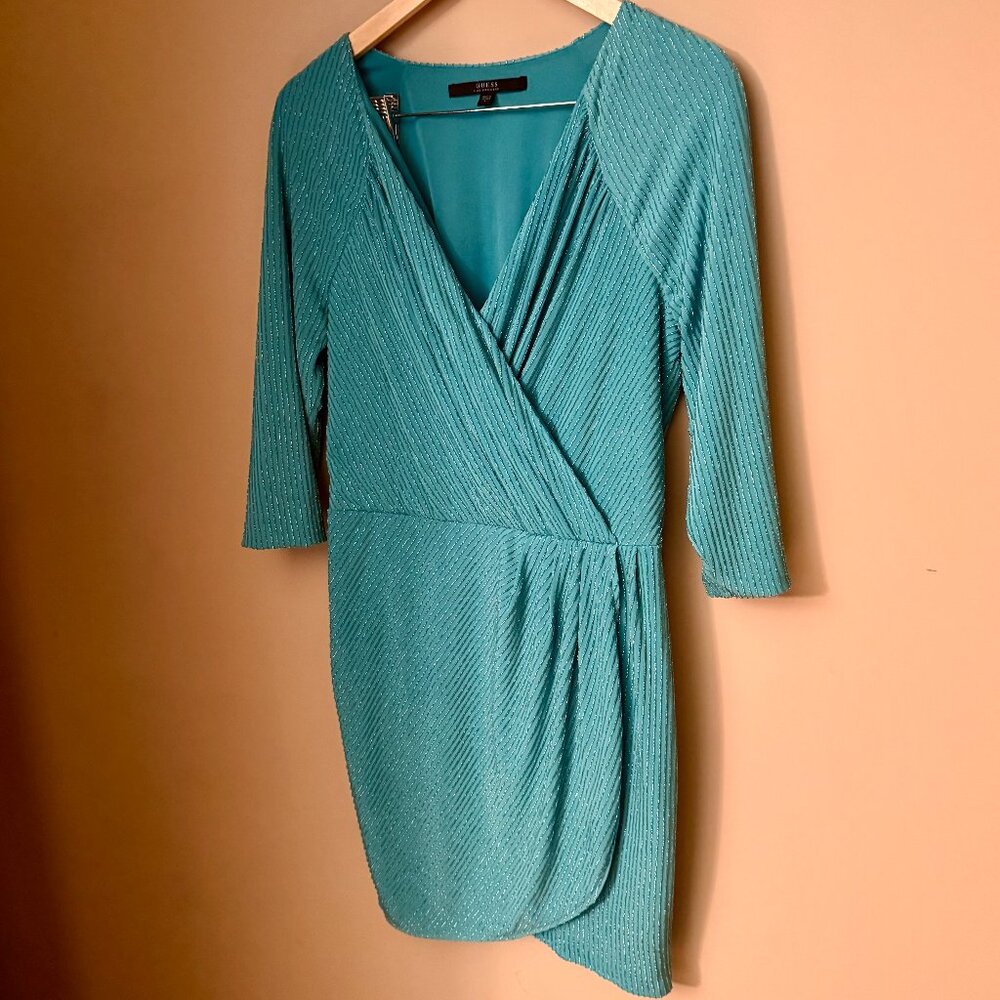Guess Los Angeles blue/teal sparkly dress